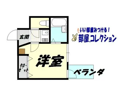 まつやビル(1K/2階)の間取り写真