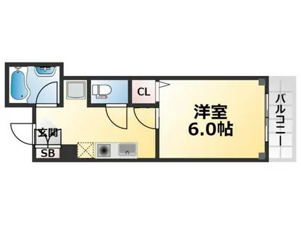 ディアコート神戸(1K/3階)の間取り写真