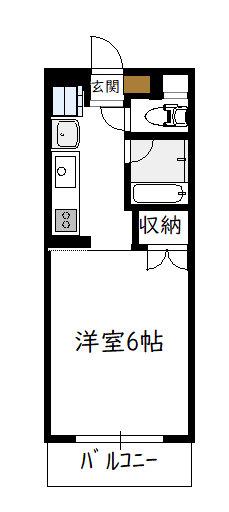 プチメゾン鶴島(1K/2階)の間取り写真