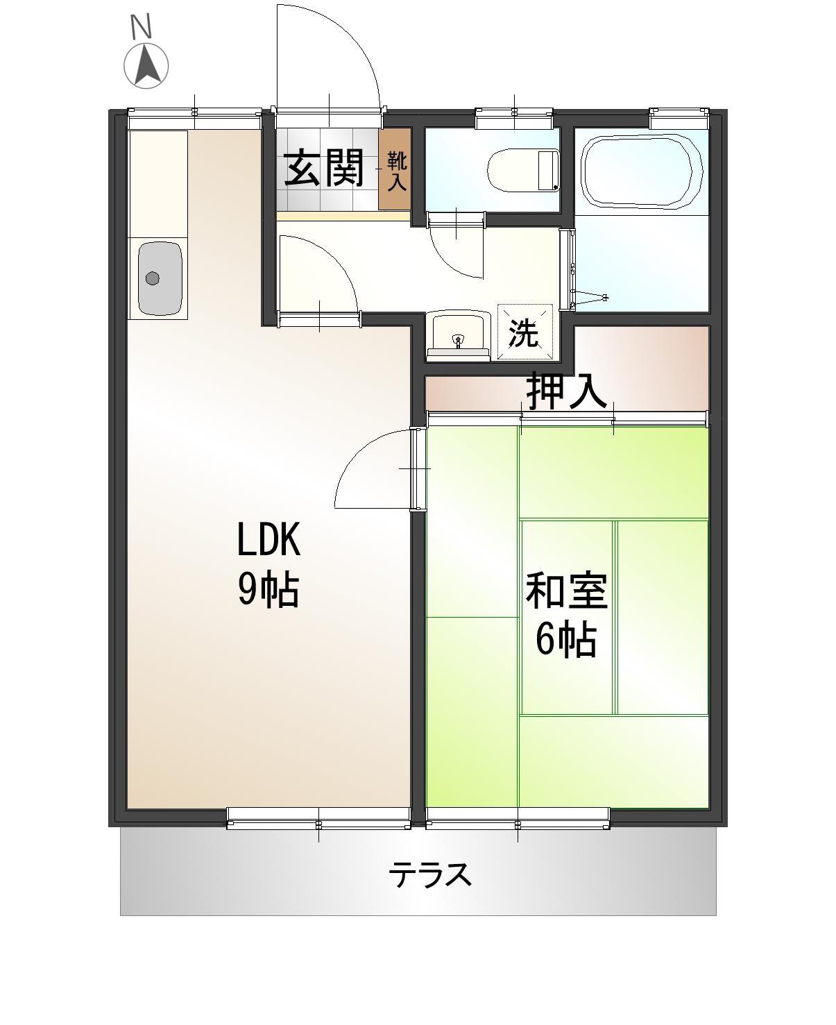 コスモハイツ(1LDK/1階)の間取り写真
