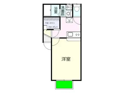 カナルコート(1K/1階)の間取り写真