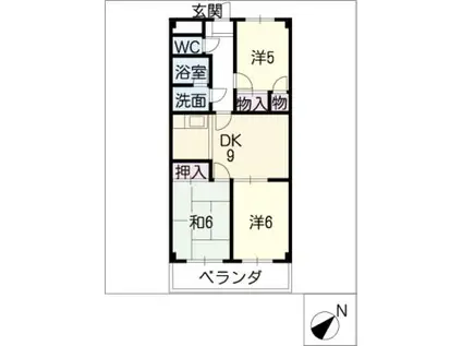 ネスパルド江南(3DK/2階)の間取り写真