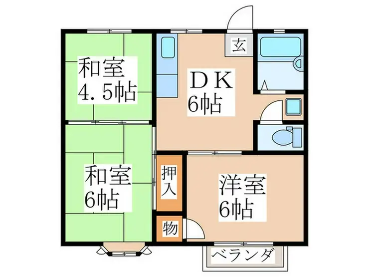 ディアコート門前 2階階 間取り