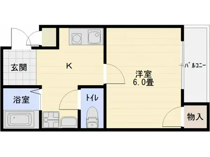 ヴィクトリーレジデンス(1K/2階)の間取り写真