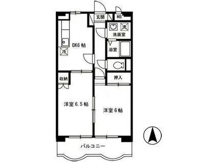 エクレールブラン(2DK/4階)の間取り写真