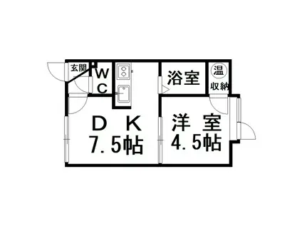 エレガンスNYパレス(1DK/2階)の間取り写真