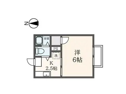 ファルケ小平(1K/1階)の間取り写真