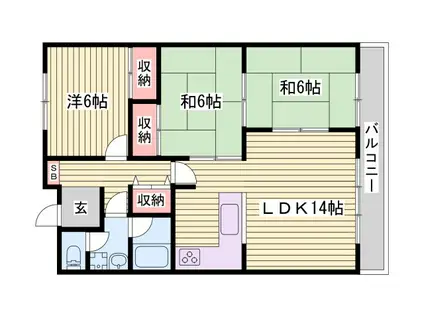 ハイツA&G(3LDK/8階)の間取り写真