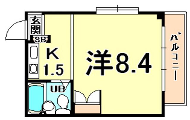 第一モギハイツ(1K/3階)の間取り写真