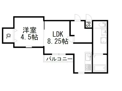 RECELDE桃山(1LDK/2階)の間取り写真