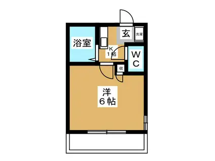 ガーデンコート横浜蒔田(1K/1階)の間取り写真