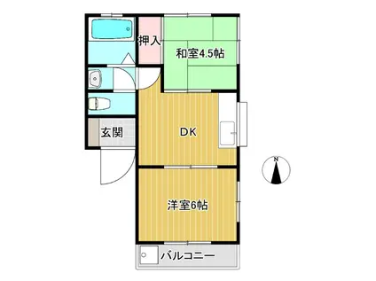 大泉コーポ(2DK/1階)の間取り写真