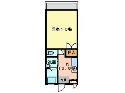 ドエール住吉C(1K/1階)の間取り写真