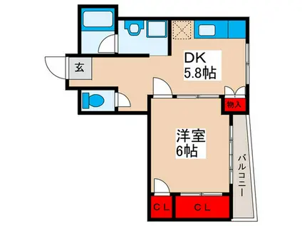 阿川マンション(1DK/3階)の間取り写真