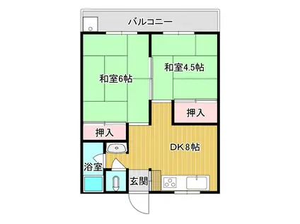 メゾン城南(2DK/4階)の間取り写真