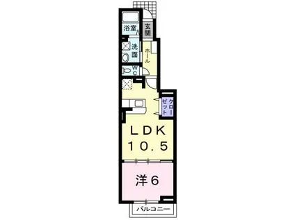 ソレイユIII(1LDK/1階)の間取り写真