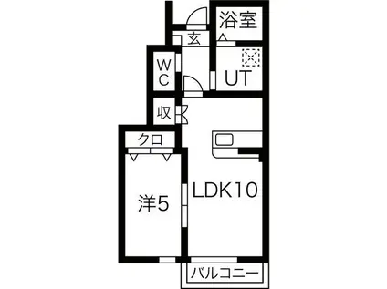 北上市里分12地割(1LDK/1階)の間取り写真