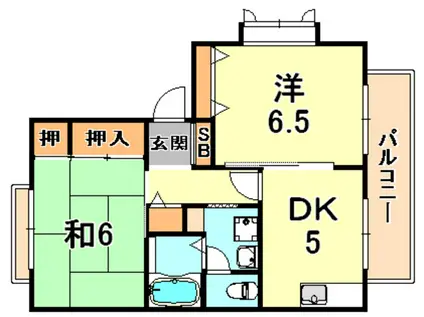 ディアス赤坂(2DK/1階)の間取り写真