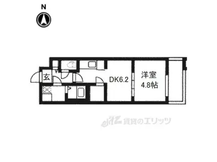 ファステート京都壬生フィエロ(1DK/4階)の間取り写真