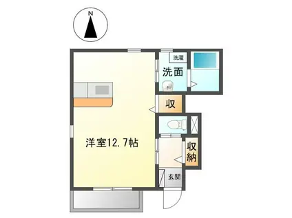 ＪＲ東海道本線 西岐阜駅 徒歩39分 2階建 築13年(ワンルーム/1階)の間取り写真