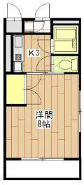 モンフォール矢野(1K/2階)の間取り写真