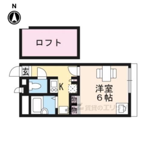 レオパレス洛西(1K/1階)の間取り写真
