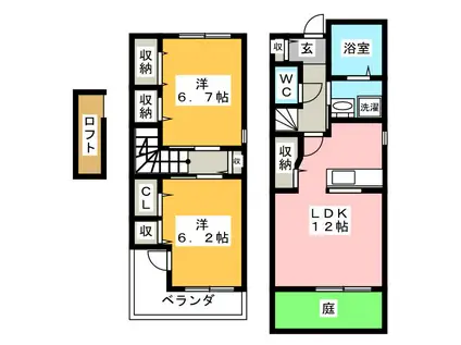 アン・ルー A(2LDK/1階)の間取り写真