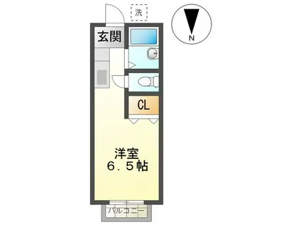 サーキット前ハイツII(ワンルーム/1階)の間取り写真