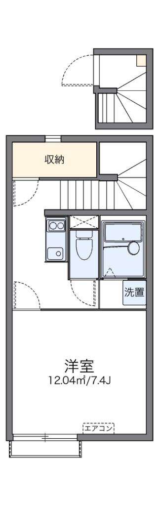 レオネクストフェリーチェ1号館(1K/2階)の間取り写真
