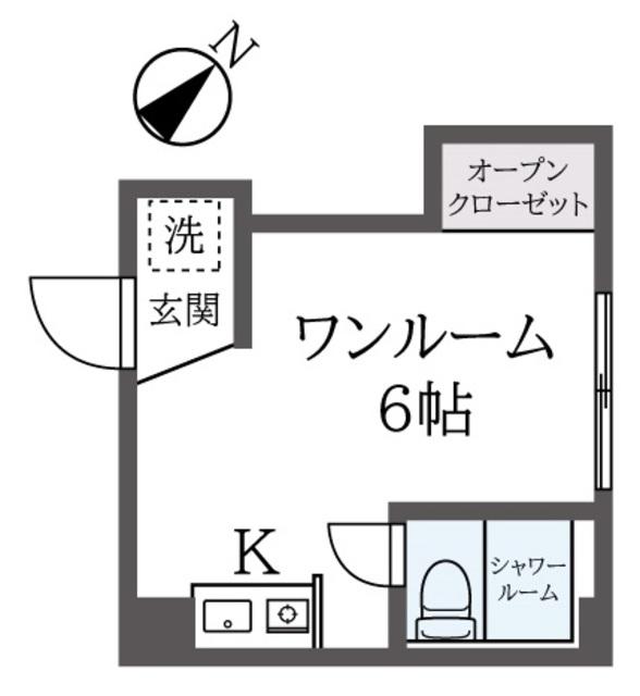 宮ノ上ハイツ(ワンルーム/2階)の間取り写真