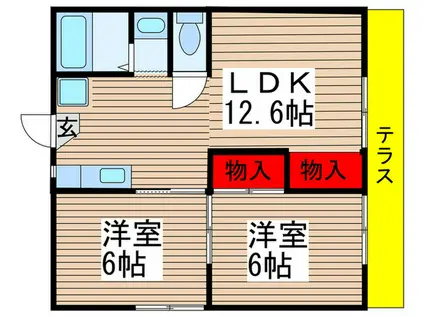 さくらスカイハイツ(2LDK/1階)の間取り写真