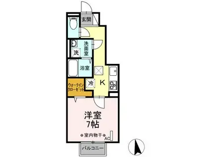 ノーブル(1K/1階)の間取り写真