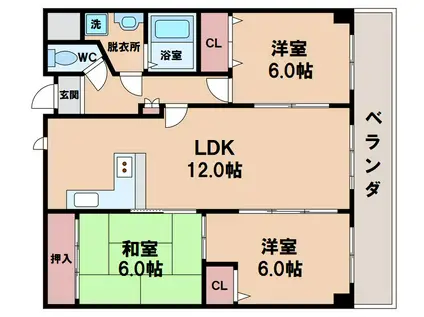 セディアコアロード(3LDK/4階)の間取り写真