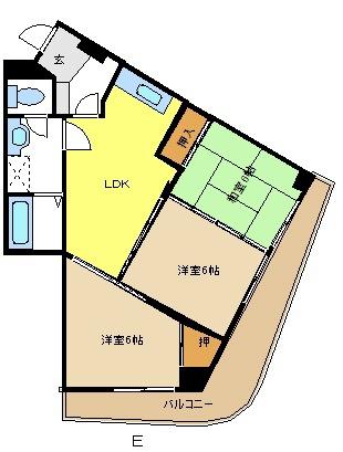 サンヒルズ松和花壇(3LDK/2階)の間取り写真