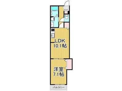 エムズグレイス7(1LDK/3階)の間取り写真