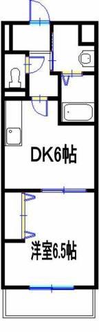 ノースエスペランサ(1DK/2階)の間取り写真