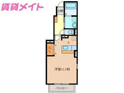 ルーカスIV(ワンルーム/1階)の間取り写真