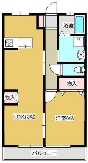 ＪＲ山口線 宮野駅 徒歩8分 2階建 築23年(1LDK/1階)の間取り写真