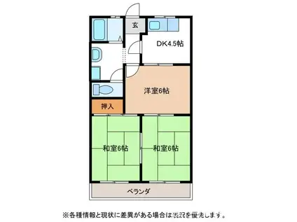 メゾン・ド・メッツ(3DK/2階)の間取り写真