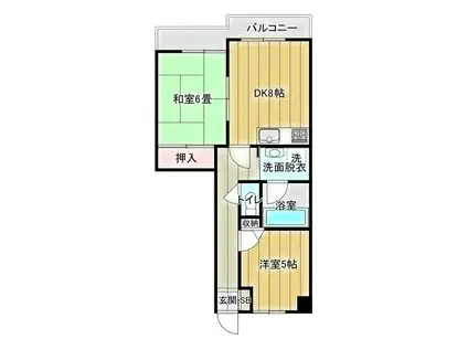 ルマージュ綾瀬(2DK/1階)の間取り写真