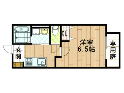 ウィステリア(1K/1階)の間取り写真