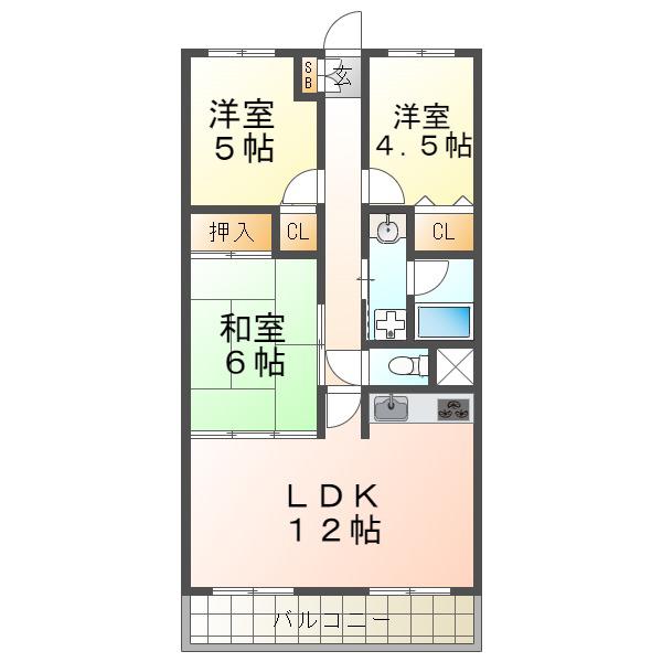 グリーンゲート清玄(3LDK/1階)の間取り写真