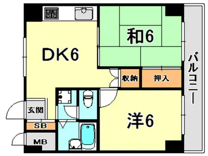 グランメゾンMIKURA(2DK/4階)の間取り写真