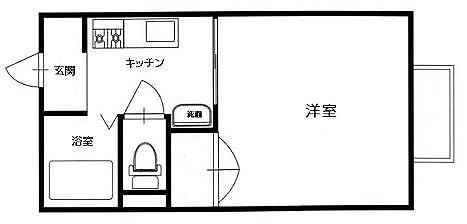 エムフラッツI(1K/2階)の間取り写真