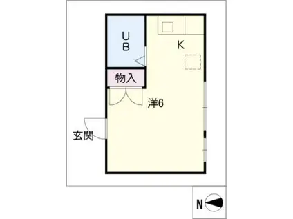 宮東荘(ワンルーム/2階)の間取り写真