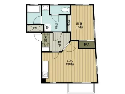 八王子Aビル(1LDK/3階)の間取り写真