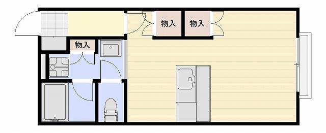 DI城山A(ワンルーム/2階)の間取り写真