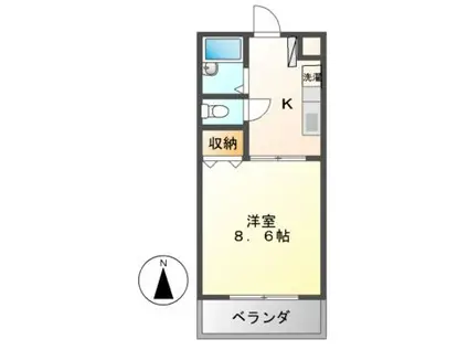 サンシャイン上前津(1K/2階)の間取り写真