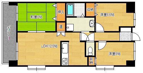 オータムパレス(3LDK/3階)の間取り写真