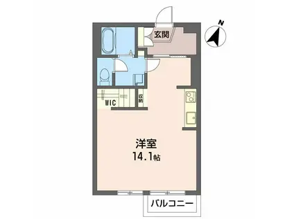 ネーブルグリーン(ワンルーム/2階)の間取り写真